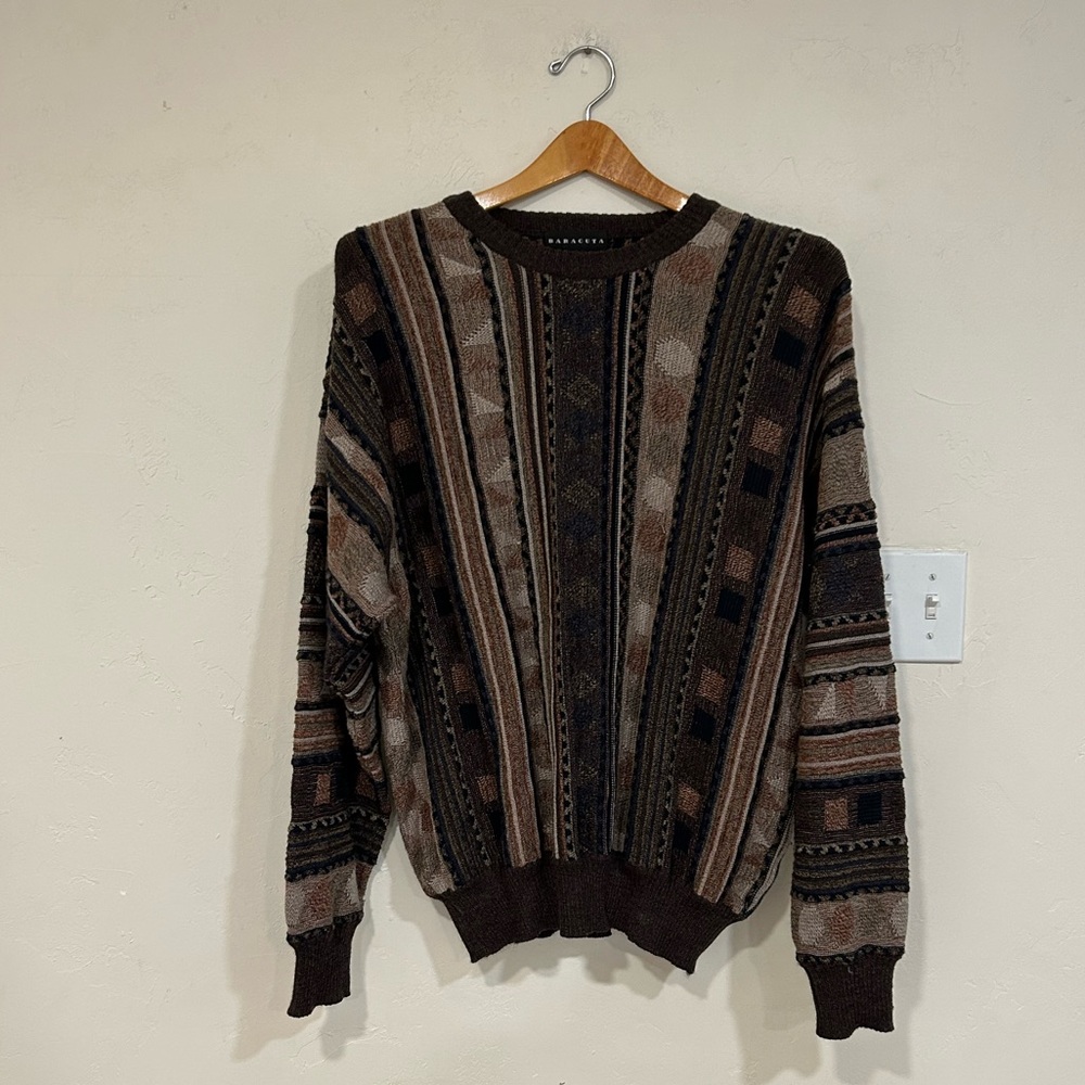 Baracuta Tundra Wool Crewneck Pullover Sweater coogi Style fisherman aesthetic